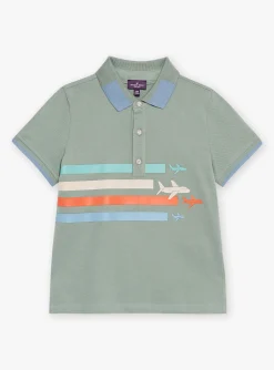 Sergent Major T-shirt & Polo-Polo vert &agrave; motif avions