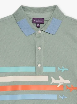 Sergent Major T-shirt & Polo-Polo vert &agrave; motif avions