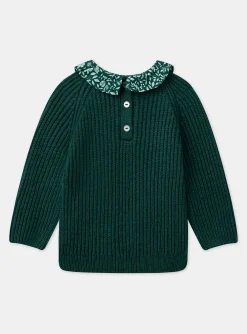 Sergent Major Pull, Gilet & Cardigan-Pull à col fleuri