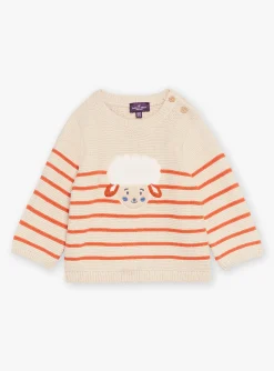 Sergent Major Pull, Gilet & Cardigan-Pull beige clair &agrave; imprim&eacute; &agrave; rayures