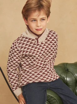 Sergent Major Pull, Gilet & Sweat-Pull beige et marron en jacquard