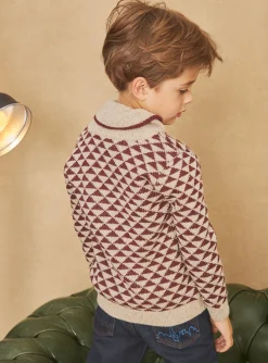 Sergent Major Pull, Gilet & Sweat-Pull beige et marron en jacquard