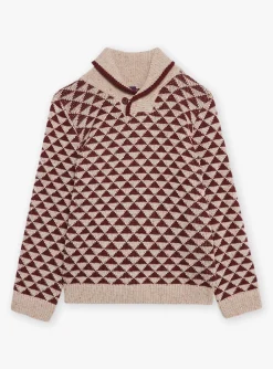Sergent Major Pull, Gilet & Sweat-Pull beige et marron en jacquard