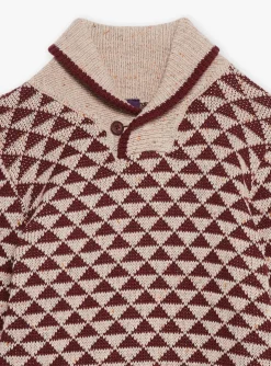 Sergent Major Pull, Gilet & Sweat-Pull beige et marron en jacquard