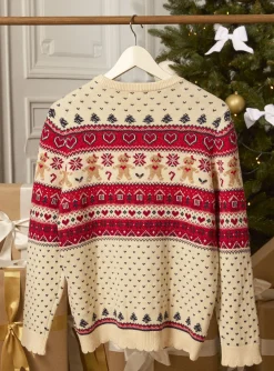 Sergent Major Pull, Gilet & Cardigan-Pull de no&euml;l en jacquard femme