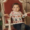 Sergent Major Pull, Gilet & Cardigan-Pull &eacute;cru &agrave; imprim&eacute; No&euml;l