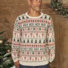 Sergent Major Pull, Gilet & Sweat-Pull &eacute;cru &agrave; imprim&eacute; No&euml;l