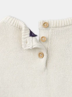 Sergent Major Pull, Gilet & Cardigan-Pull écru brodé