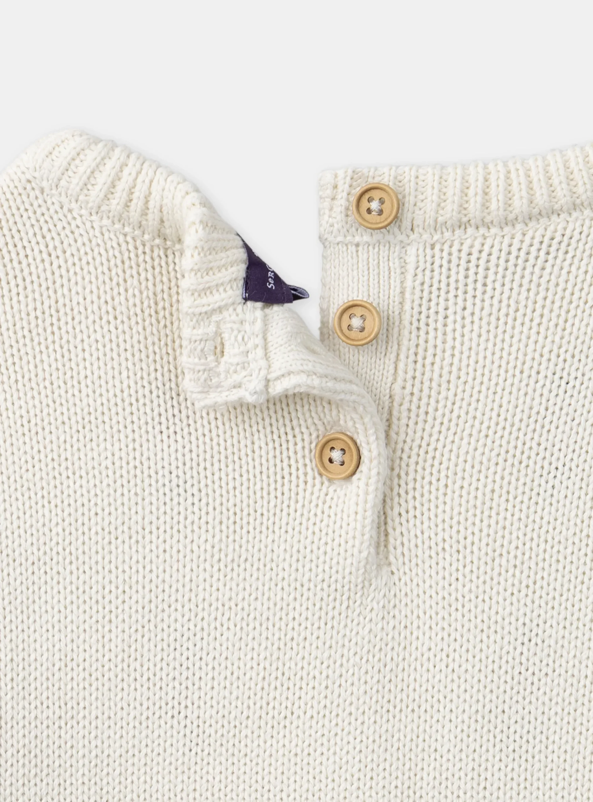 Sergent Major Pull, Gilet & Cardigan-Pull écru brodé