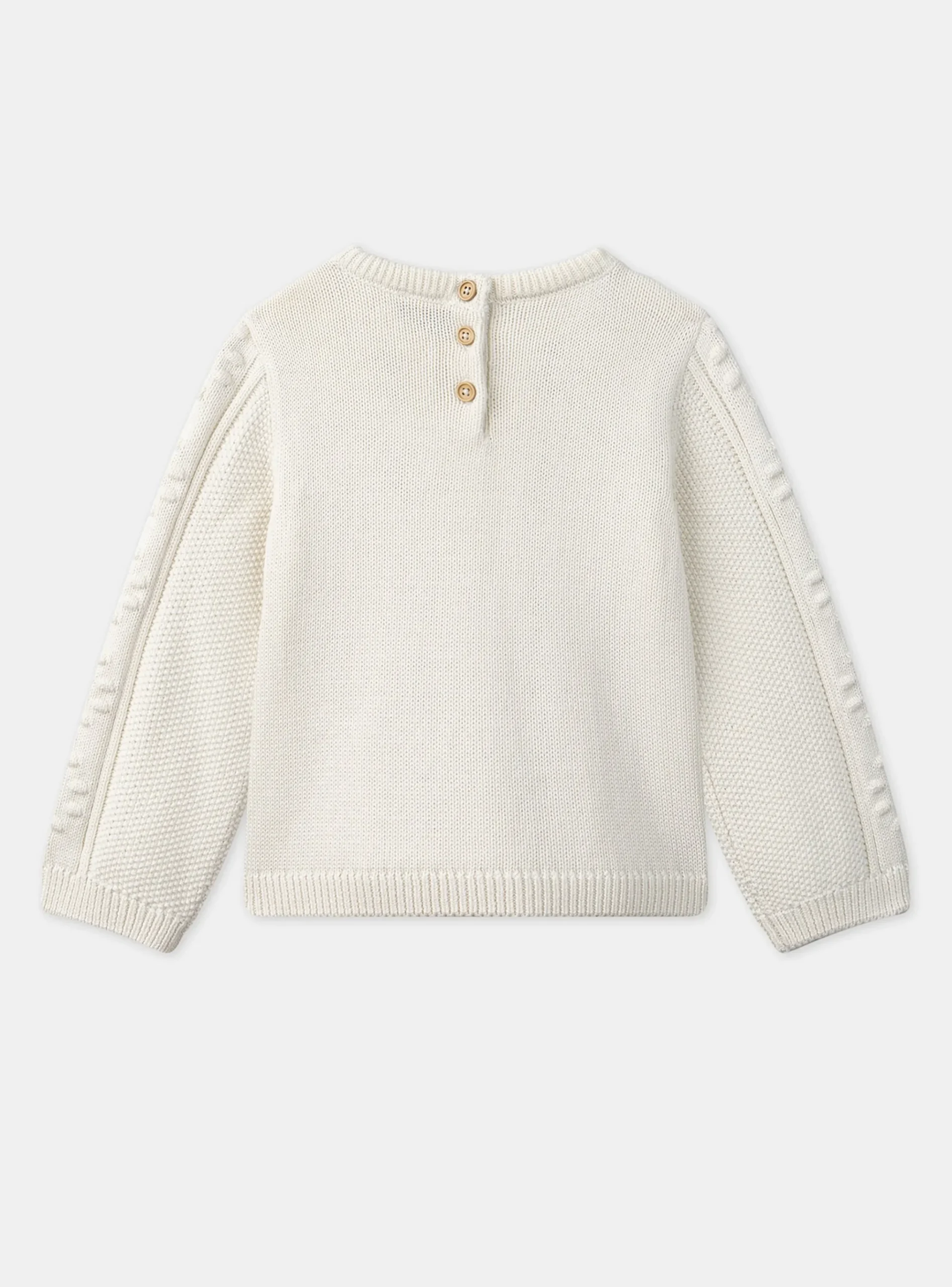 Sergent Major Pull, Gilet & Cardigan-Pull écru brodé