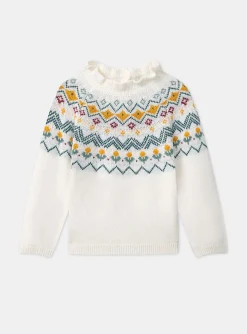 Sergent Major Pull, Gilet & Cardigan-Pull en jacquard écru