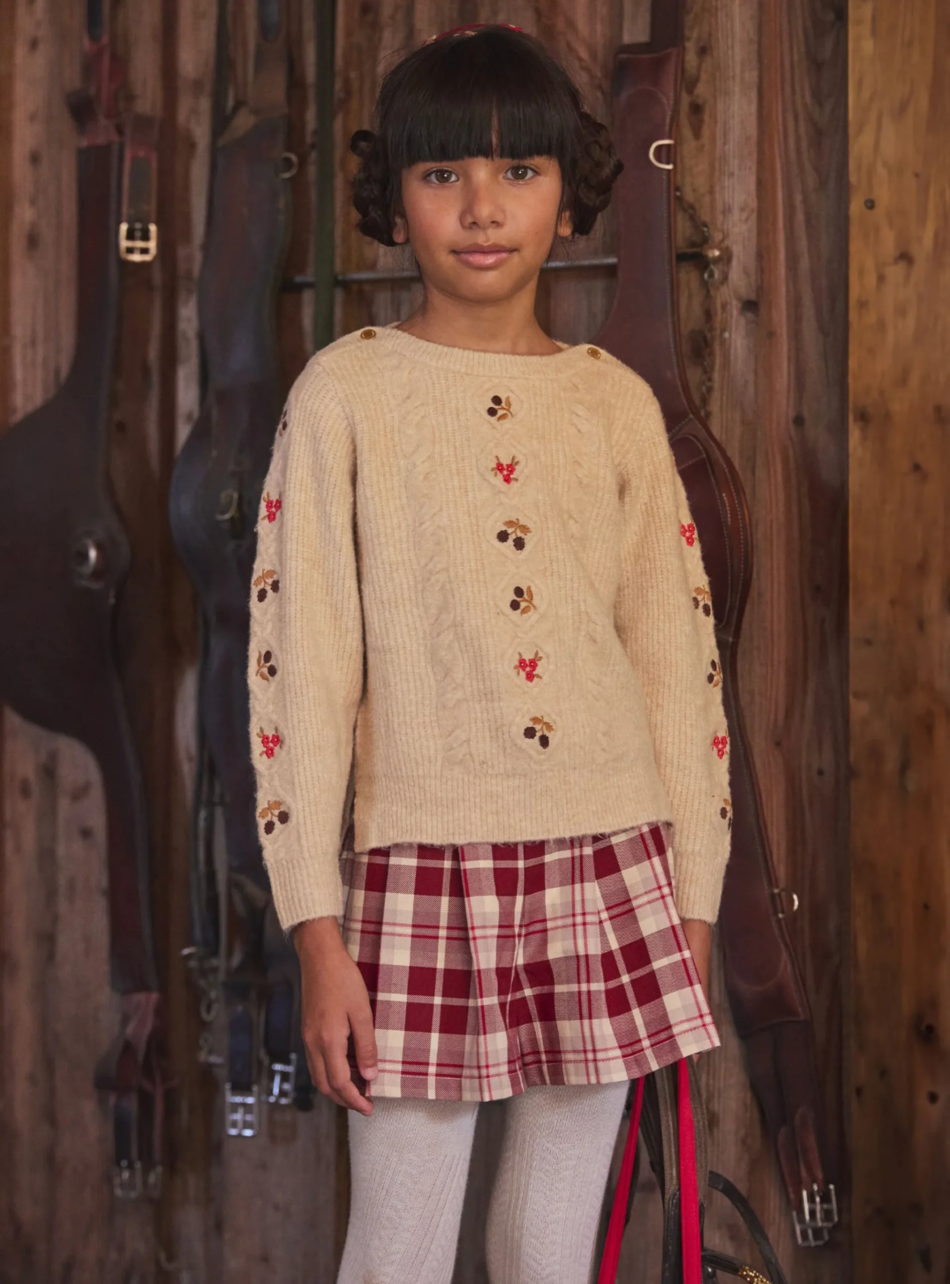 Sergent Major Pull, Gilet & Cardigan-Pull en maille torsadée brodé