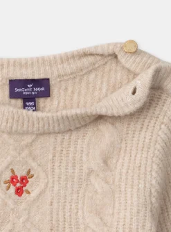 Sergent Major Pull, Gilet & Cardigan-Pull en maille torsadée brodé