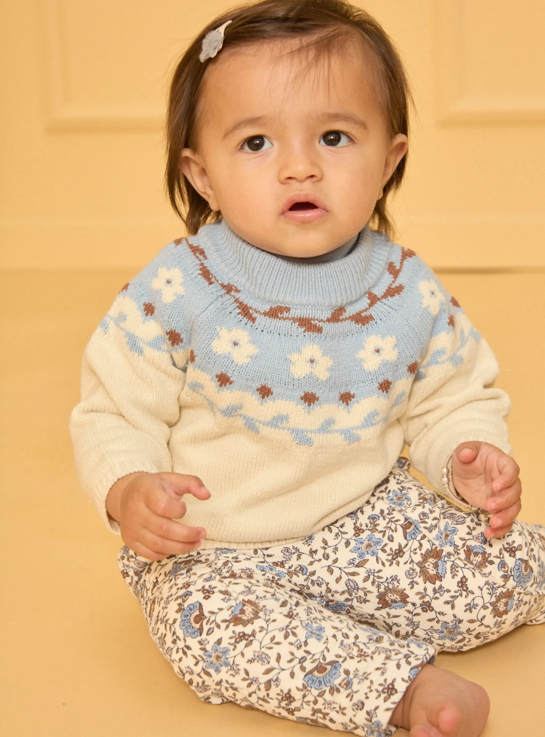 Sergent Major Pull, Gilet & Cardigan-Pull jacquard fleurs