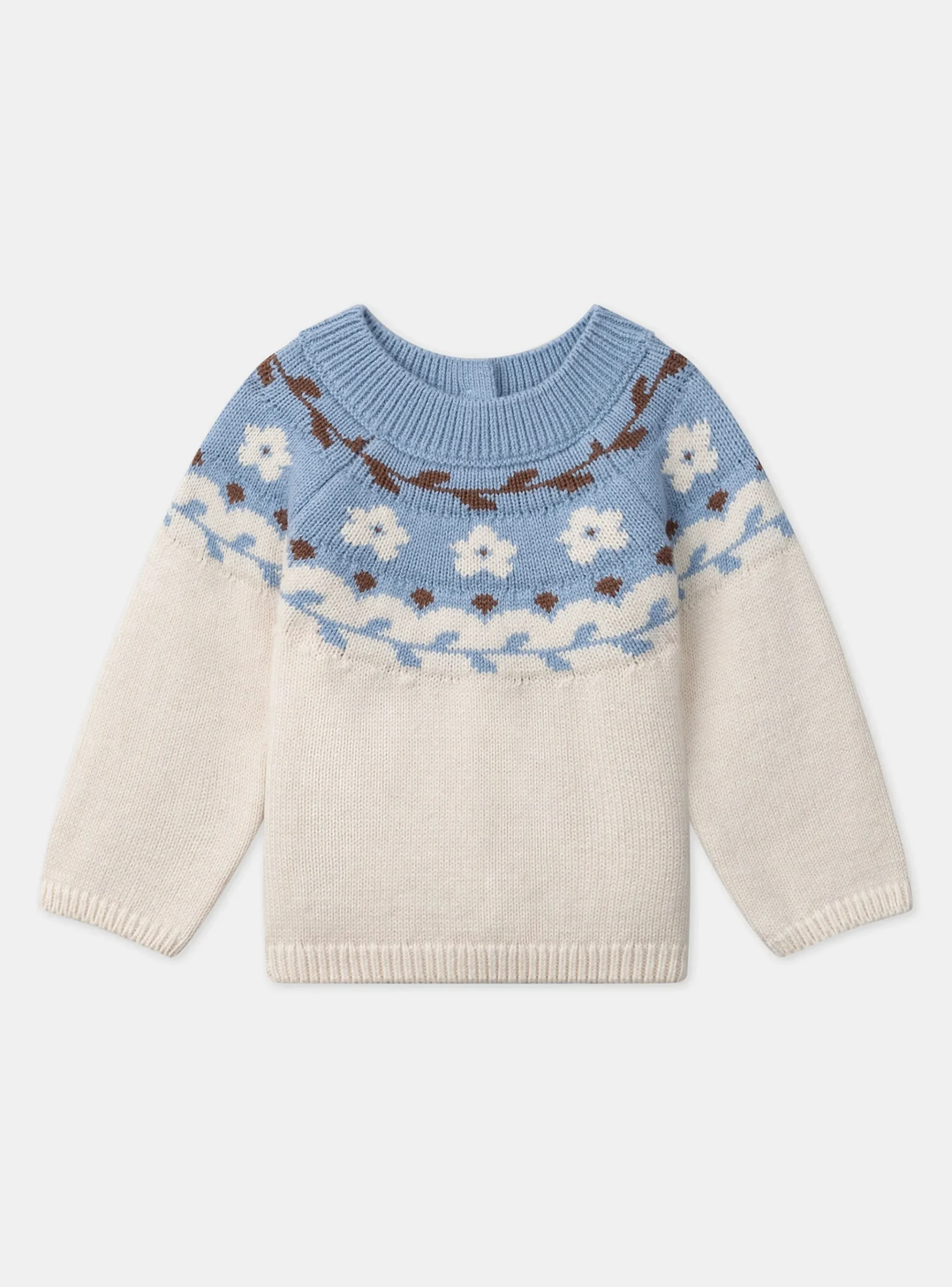 Sergent Major Pull, Gilet & Cardigan-Pull jacquard fleurs