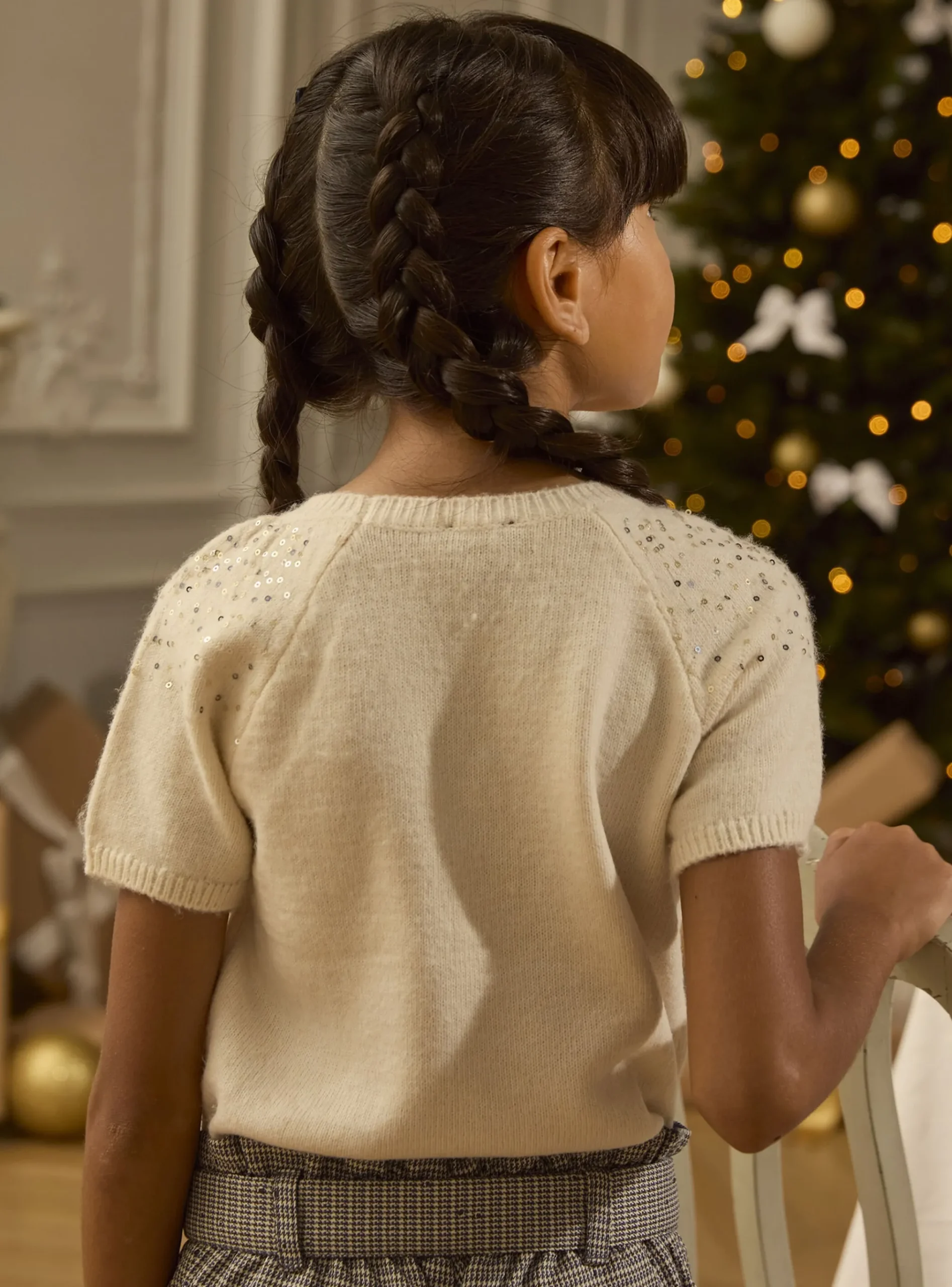 Sergent Major Pull, Gilet & Cardigan-Pull manches courtes à sequins