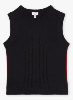 Sergent Major Pull, Gilet & Sweat-Pull sans manches bleu marine en laine