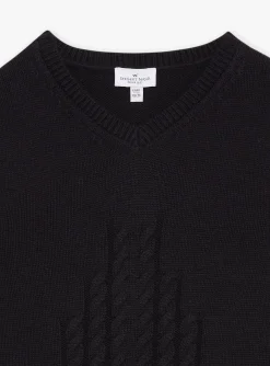 Sergent Major Pull, Gilet & Sweat-Pull sans manches bleu marine en laine