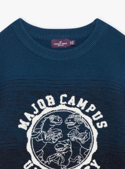 Sergent Major Pull, Gilet & Sweat-Pull tie and dye bleu p&eacute;trole