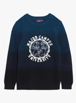 Sergent Major Pull, Gilet & Sweat-Pull tie and dye bleu p&eacute;trole