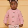 Sergent Major Pull, Gilet & Cardigan-Pull torsad&eacute; rose p&acirc;le fleurs