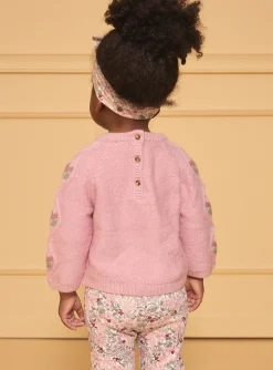 Sergent Major Pull, Gilet & Cardigan-Pull torsad&eacute; rose p&acirc;le fleurs