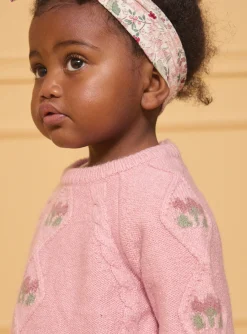 Sergent Major Pull, Gilet & Cardigan-Pull torsadé rose pâle fleurs