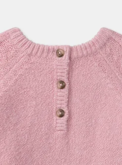 Sergent Major Pull, Gilet & Cardigan-Pull torsadé rose pâle fleurs