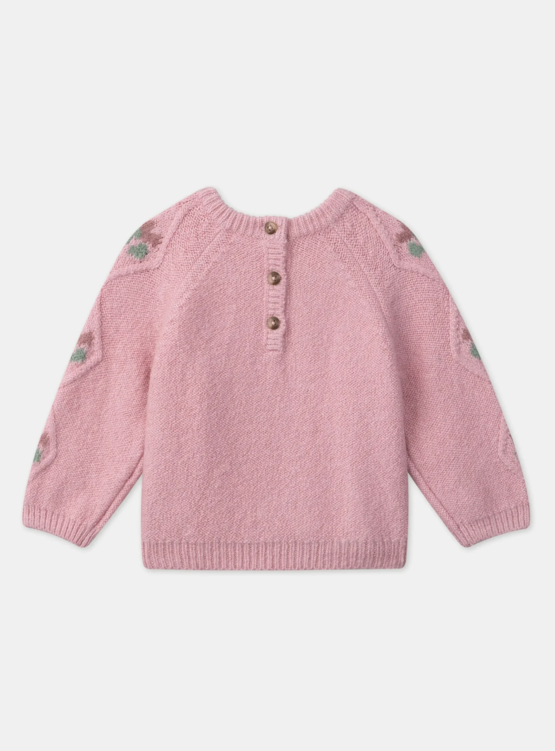 Sergent Major Pull, Gilet & Cardigan-Pull torsadé rose pâle fleurs