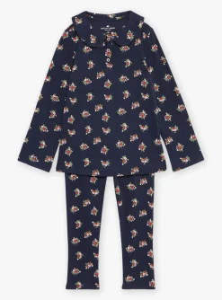 Sergent Major Pyjama-Pyjama bleu marine &agrave; imprim&eacute; fleuri