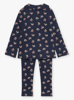 Sergent Major Pyjama-Pyjama bleu marine &agrave; imprim&eacute; fleuri