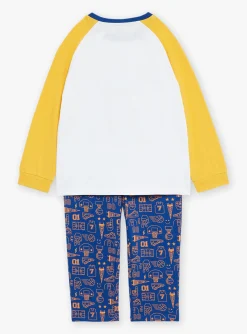 Sergent Major Pyjama-Pyjama bleu roi et jaune en jersey