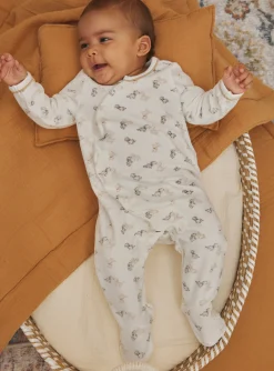 Sergent Major Pyjama & Grenouillère-Pyjama &eacute;cru en velours &agrave; imprim&eacute; dalmatiens
