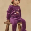 Sergent Major Pyjama & Grenouillère-Pyjama et bonnet violet en velours
