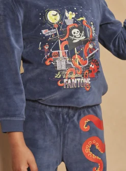 Sergent Major Pyjama-Pyjama et chapeau violet en velours