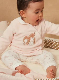 Sergent Major Tenues & Ensembles-Pyjama rose et &eacute;cru en velours