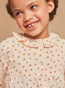 Sergent Major Pyjama-Pyjama rose p&acirc;le en gaze de coton &agrave; imprim&eacute; fleuri