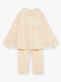 Sergent Major Pyjama-Pyjama rose p&acirc;le en gaze de coton &agrave; imprim&eacute; fleuri