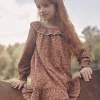 Sergent Major Robe & Combinaison-Robe &agrave; volants cannelle &agrave; imprim&eacute; fleuri et lion