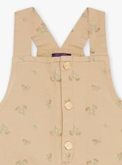 Sergent Major Robe & Combinaison-Robe beige &agrave; imprim&eacute; fleuri paillet&eacute;