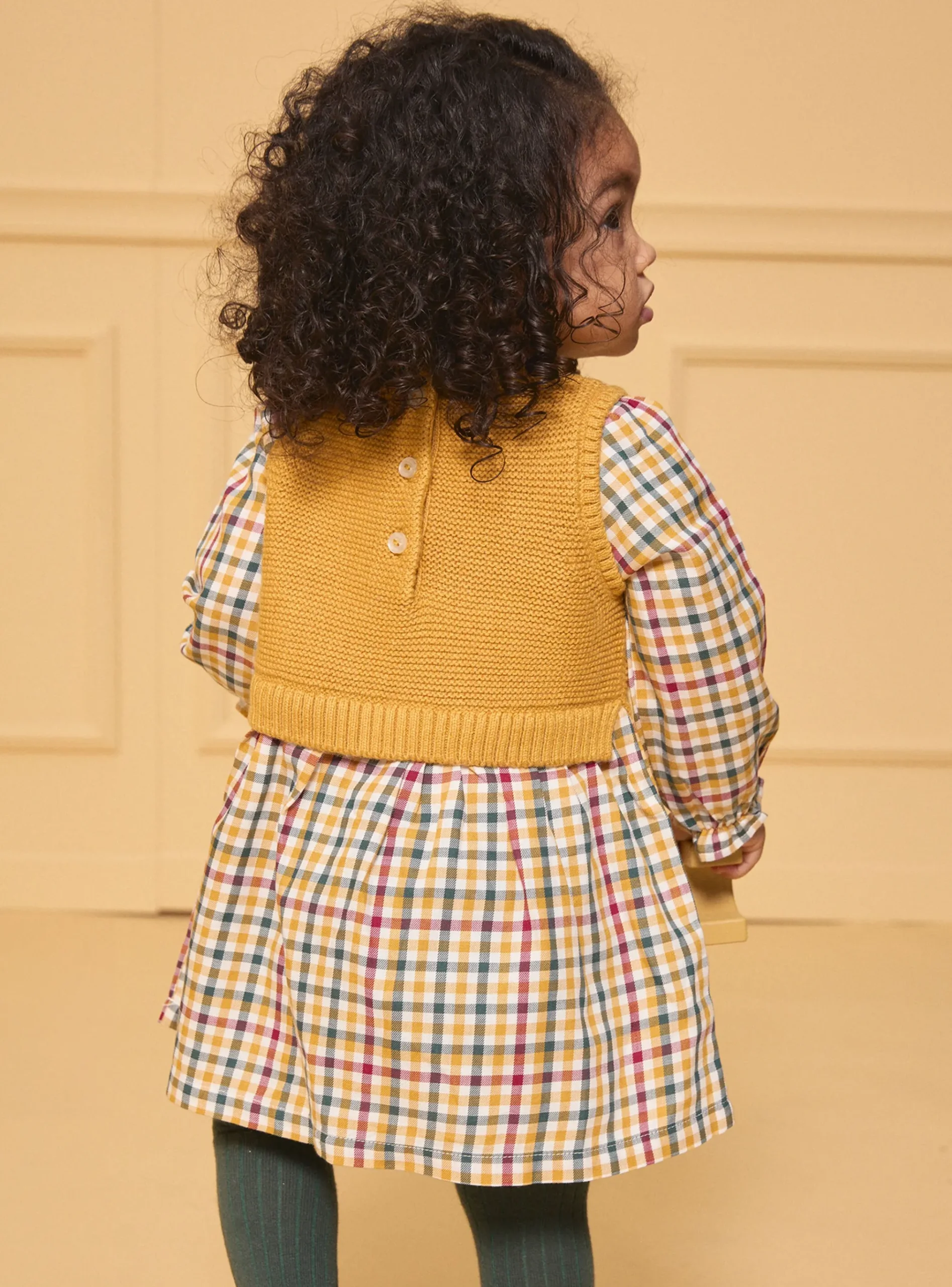 Sergent Major Robe-Robe bi-matière carreaux