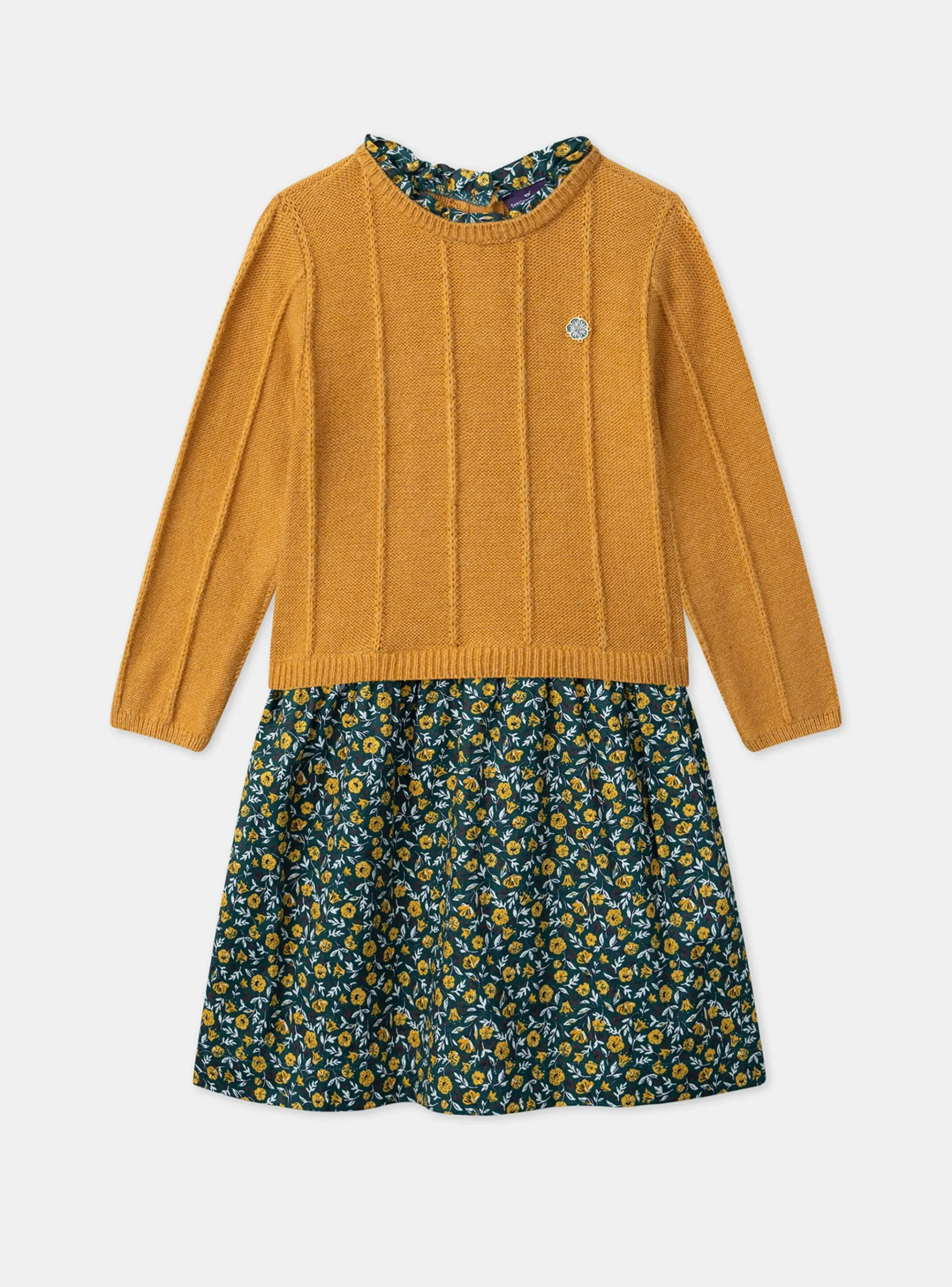 Sergent Major Robe & Combinaison-Robe bi-matière fleurie