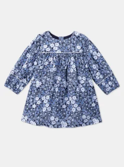 Sergent Major Robe-Robe bleu et blanc &agrave; imprim&eacute; fleuri