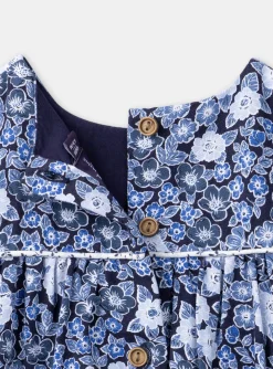 Sergent Major Robe-Robe bleu et blanc &agrave; imprim&eacute; fleuri