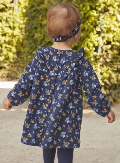Sergent Major Robe-Robe bleu marine &agrave; imprim&eacute; fleuri