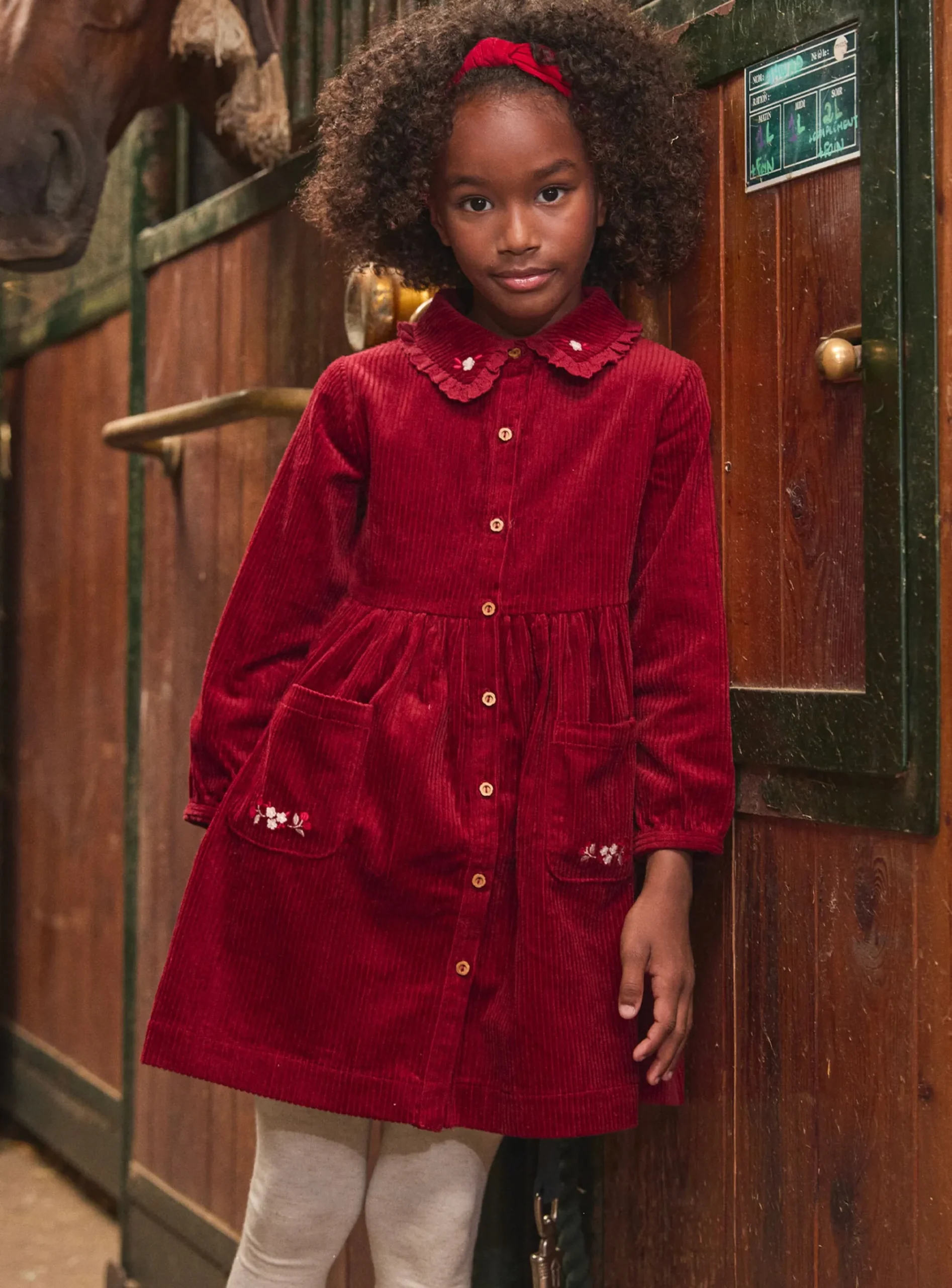Sergent Major Robe & Combinaison-Robe brodée en velours côtelé