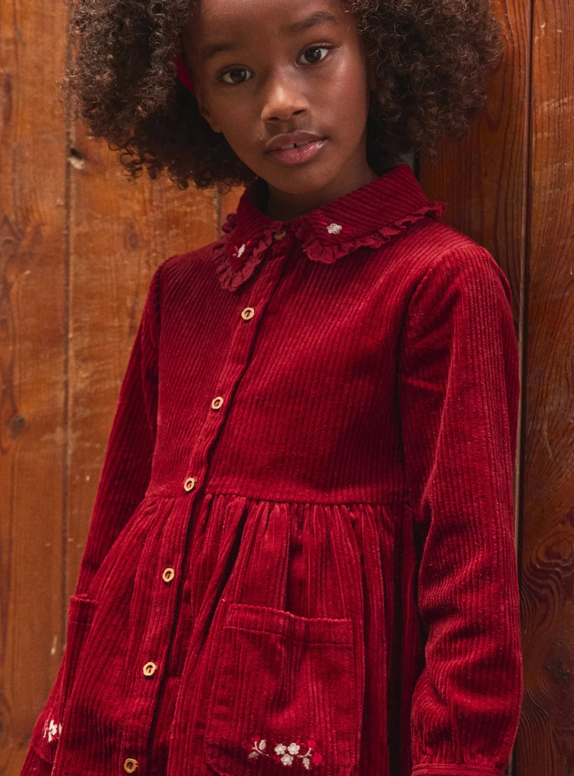 Sergent Major Robe & Combinaison-Robe brodée en velours côtelé