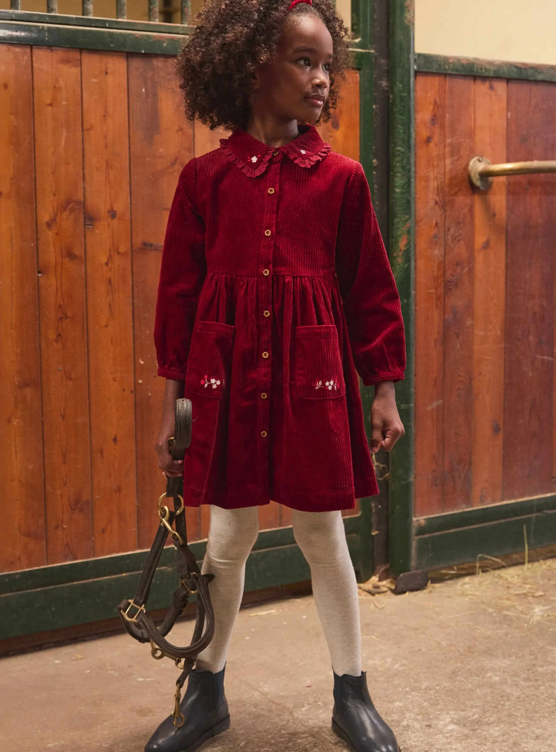 Sergent Major Robe & Combinaison-Robe brodée en velours côtelé