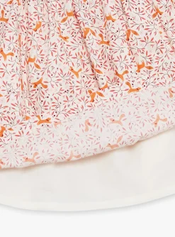 Sergent Major Robe-Robe chasuble &eacute;crue en twill &agrave; imprim&eacute; fleuri et renards