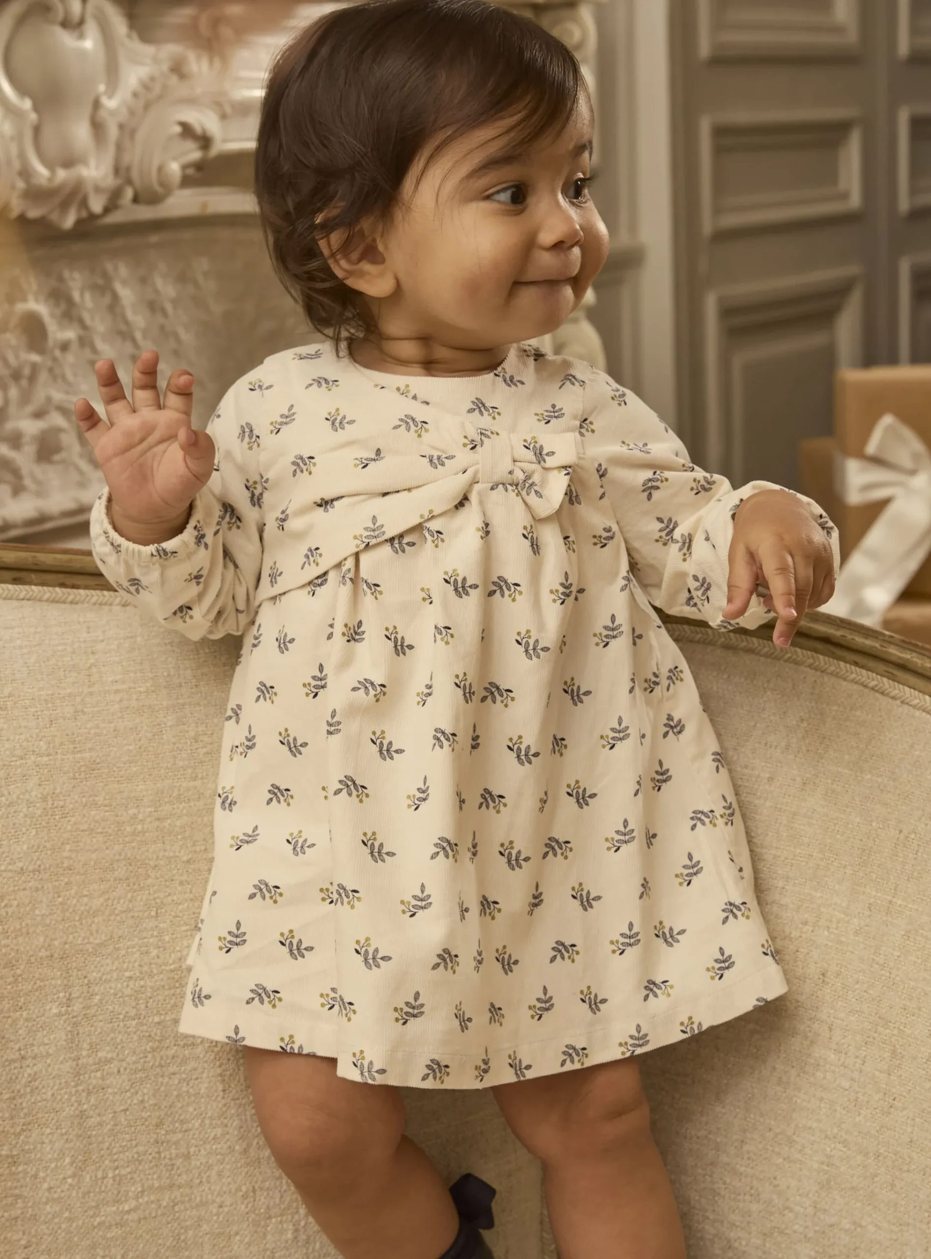 Sergent Major Robe-Robe en velours côtelé imprimé